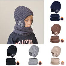Load image into Gallery viewer, Barnas vinter fleece skjerf dress strikket lue
