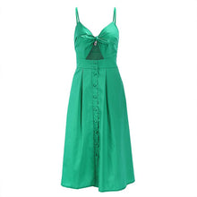 Load image into Gallery viewer, Strap Knitted Front Cutout Button Dress