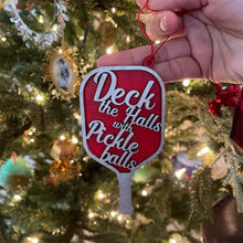 Load image into Gallery viewer, Wooden Christmas Pickle Ball Decoration Pendant