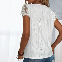 Load image into Gallery viewer, Casual V Neck Lace T-Shirt