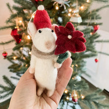 Load image into Gallery viewer, Flower Mouse Felt Ornament