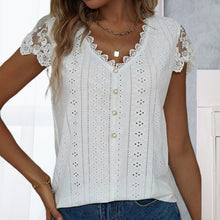 Load image into Gallery viewer, Casual V Neck Lace T-Shirt