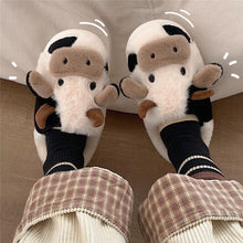Load image into Gallery viewer, Cute Cow Plush Slippers