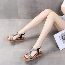 Load image into Gallery viewer, Anti-Skid Soft Sole Rhinestone Wedge Heel Shoes