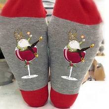 Load image into Gallery viewer, Gnome Wine Glass Unisex Crew Socks