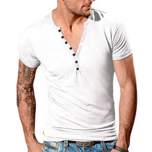 Load image into Gallery viewer, Men's Plain Henley Vacation T-shirt