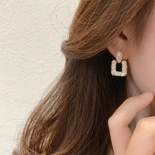 Load image into Gallery viewer, Moissanite Diamond Square Earrings