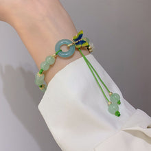 Load image into Gallery viewer, Butterfly Natural Emerald Jade Stone Bracelet
