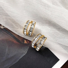 Load image into Gallery viewer, Simple C-shaped Diamond Earrings