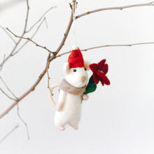 Load image into Gallery viewer, Flower Mouse Felt Ornament