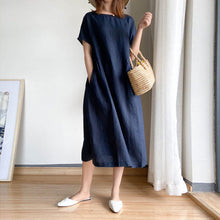 Load image into Gallery viewer, Simple Solid Color Short Sleeve Dress