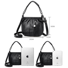 Load image into Gallery viewer, Fashion Simple Casual Pleated Bucket Soft Leather Handbag Shoulder Bag