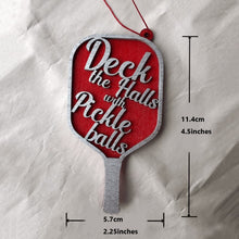 Load image into Gallery viewer, Wooden Christmas Pickle Ball Decoration Pendant