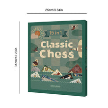 Load image into Gallery viewer, 15-in-1 Multifunctional Book-Style Portable Chess Set