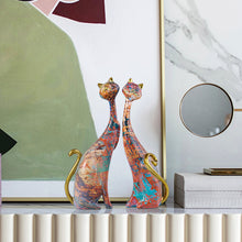 Load image into Gallery viewer, Painted Cat Statue Ornament