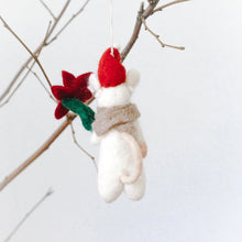 Load image into Gallery viewer, Flower Mouse Felt Ornament