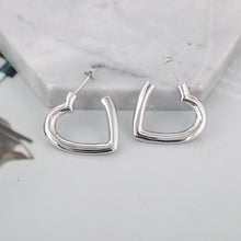 Load image into Gallery viewer, HEART HOOP EARRINGS