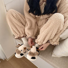 Load image into Gallery viewer, Cute Cow Plush Slippers