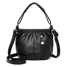 Load image into Gallery viewer, Fashion Simple Casual Pleated Bucket Soft Leather Handbag Shoulder Bag