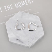 Load image into Gallery viewer, HEART HOOP EARRINGS