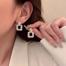 Load image into Gallery viewer, Moissanite Diamond Square Earrings