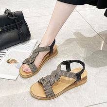Load image into Gallery viewer, Anti-Skid Soft Sole Rhinestone Wedge Heel Shoes