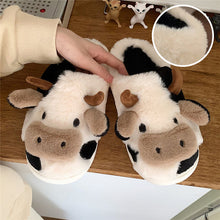 Load image into Gallery viewer, Cute Cow Plush Slippers