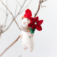Load image into Gallery viewer, Flower Mouse Felt Ornament