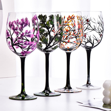 Load image into Gallery viewer, Four Seasons Tree Wine Glasses - Hand Painted Art