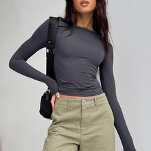 Load image into Gallery viewer, Women's Long Sleeve T Shirts Crew Neck Slim Fit Tops