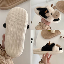 Load image into Gallery viewer, Cute Cow Plush Slippers
