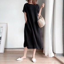 Load image into Gallery viewer, Simple Solid Color Short Sleeve Dress
