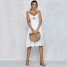 Load image into Gallery viewer, Strap Knitted Front Cutout Button Dress