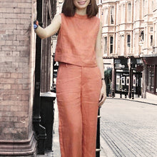 Load image into Gallery viewer, Solid Color Sleeveless Casual Suit