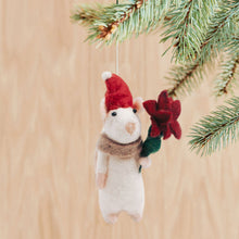 Load image into Gallery viewer, Flower Mouse Felt Ornament