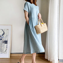 Load image into Gallery viewer, Simple Solid Color Short Sleeve Dress