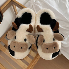 Load image into Gallery viewer, Cute Cow Plush Slippers