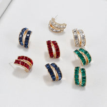 Load image into Gallery viewer, Simple C-shaped Diamond Earrings