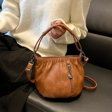 Load image into Gallery viewer, Fashion Simple Casual Pleated Bucket Soft Leather Handbag Shoulder Bag