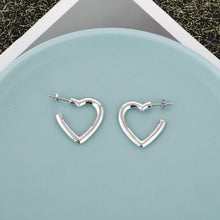 Load image into Gallery viewer, HEART HOOP EARRINGS