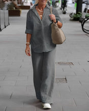 Load image into Gallery viewer, Cotton And Linen Shirt Suit