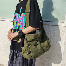 Load image into Gallery viewer, Canvas Solid Color Messenger Bag