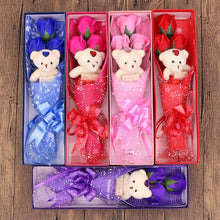 Load image into Gallery viewer, Rose Soap Bouquet With Cute Bear