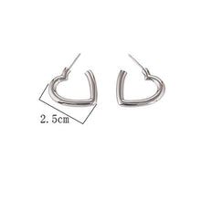 Load image into Gallery viewer, HEART HOOP EARRINGS