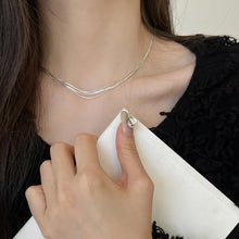Load image into Gallery viewer, Soft Silver Chain Tassel Necklace