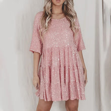 Load image into Gallery viewer, Sequin Baby Doll Dress