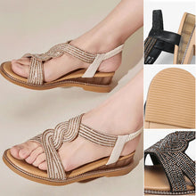 Load image into Gallery viewer, Anti-Skid Soft Sole Rhinestone Wedge Heel Shoes