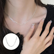 Load image into Gallery viewer, Soft Silver Chain Tassel Necklace