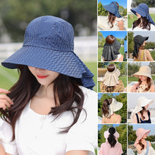 Load image into Gallery viewer, Women’s Wide Brim All-match Sun Hat with Neck Flap
