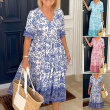 Load image into Gallery viewer, V Neck Floral Print Dress